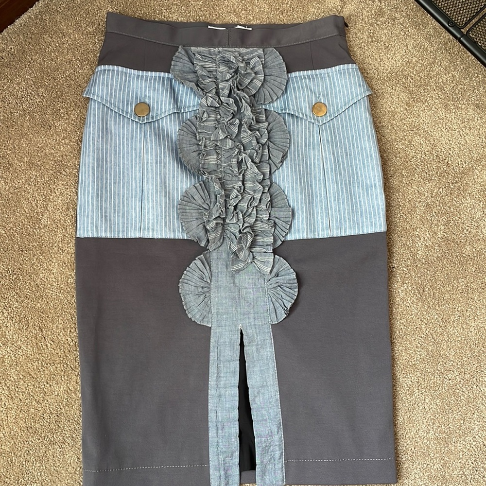 Rare Altuzarra Pencil Skirt with Slit and Front Detailing Size 38
